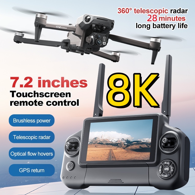 Dron Rc Quadcopter - Dron RC z 3-osiowym gimbalem 8K,