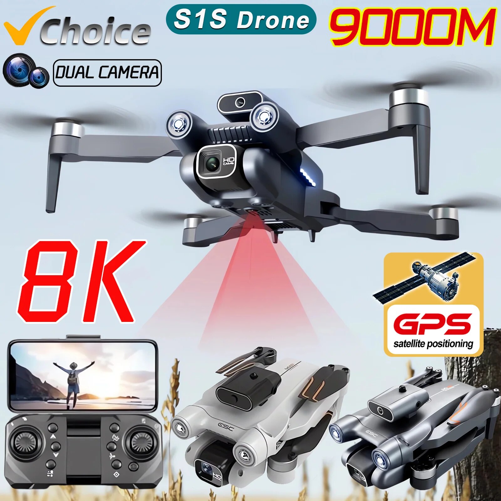 Drone S1S Rc Quadcopter - S1S Drone 5G Wifi 4K Profesjonalna