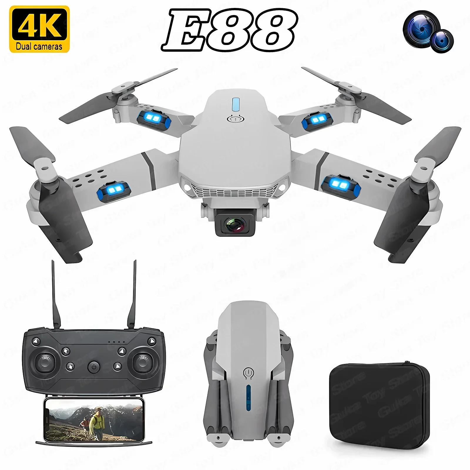 Dron Rc Quadcopter - E88 Pro WIFI FPV Drone Wide