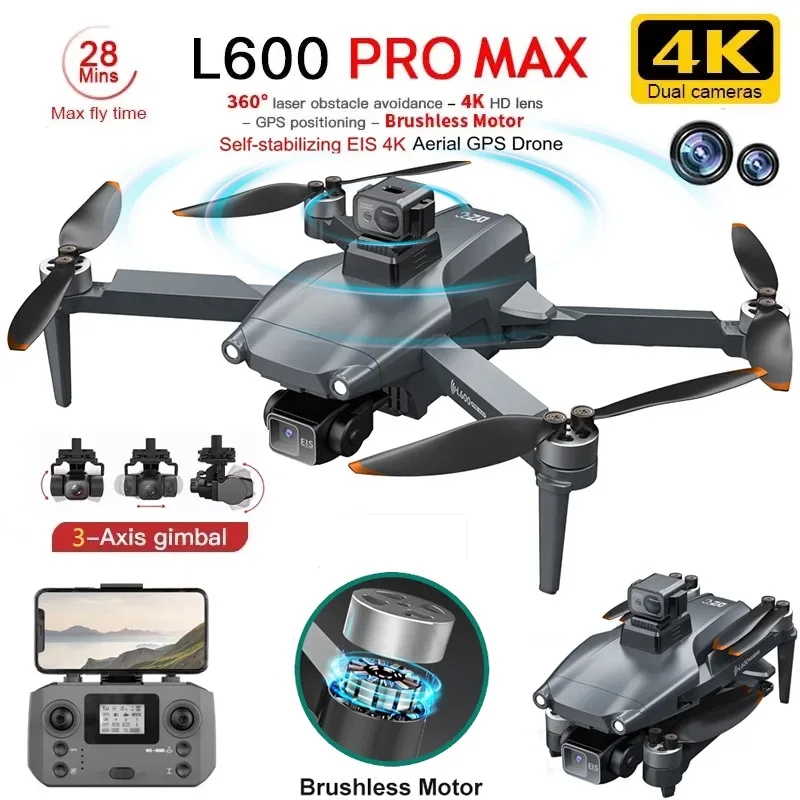 Dron Rc Quadcopter - L600 PRO MAX GPS Drone Profesjonalny