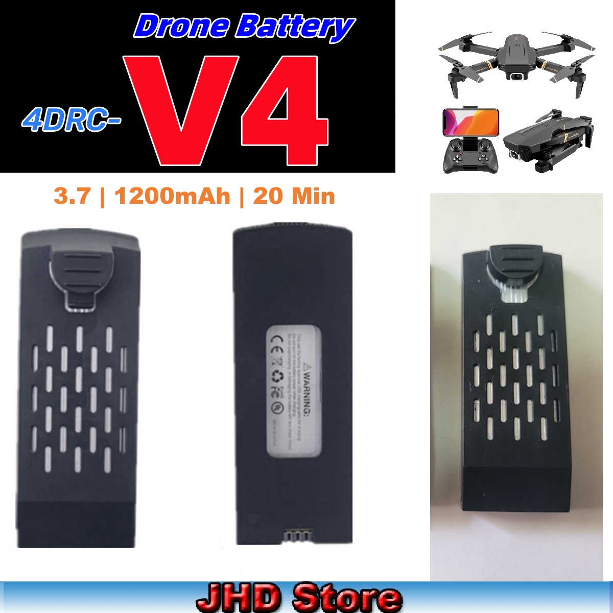 JHD Bateria 4DRC V4 Bateria 3. – Drone Rc V4 recenzja i cena